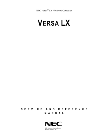 NEC Versa LX, Versa LX+ Series Service And Reference Manual | Manualzz