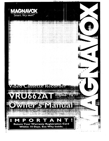 Magnavox VRU662AT Owner's Manual | Manualzz Magnavox VRU662AT Owner's Manual | Manualzz