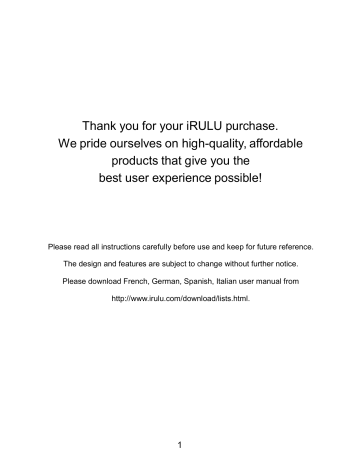 IRULU V3 User Manual | Manualzz IRULU V3 User Manual | Manualzz