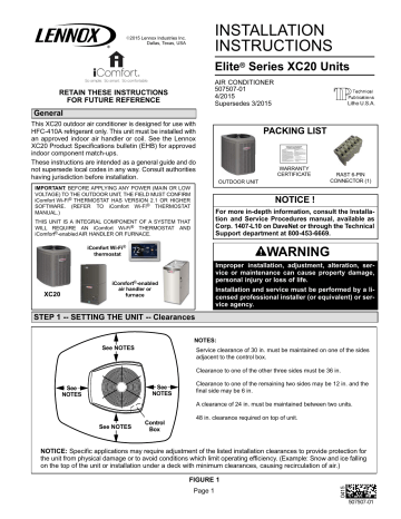 Lennox XC20 Air Conditioner Installation Manual Manualzz