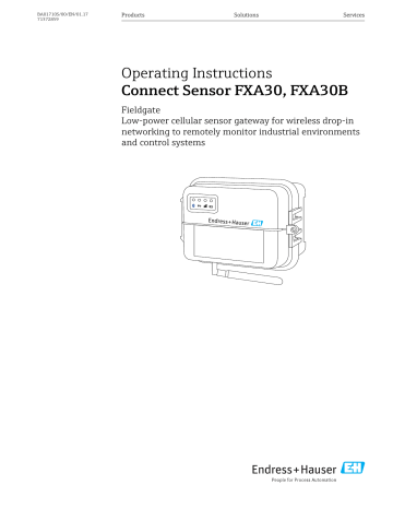 Endres+Hauser Connect Sensor FXA30, FXA30B Operating Instruction | Manualzz Endres+Hauser Connect Sensor FXA30, FXA30B Operating Instruction | Manualzz