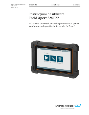 Endres+Hauser Field Xpert SMT77 Instrucțiuni de utilizare | Manualzz Endres+Hauser Field Xpert SMT77 Instrucțiuni de utilizare | Manualzz