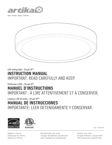 Artika Fm Wo Led Ceiling Light Instruction Manual Manualzz