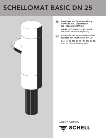 Schell Exposed Wc Flush Valve Schellomat Basic Nd Dn