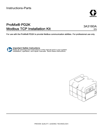 Graco 3A3180A, ProMix PD2K Modbus TCP Instructions | Manualzz Graco 3A3180A, ProMix PD2K Modbus TCP Instructions | Manualzz