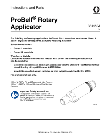 Graco 334452J, ProBell Rotary Applicator, Standard Style Instructions | Manualzz Graco 334452J, ProBell Rotary Applicator, Standard Style Instructions | Manualzz