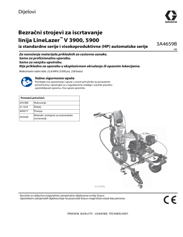 Graco 3A4659B, Bezračni strojevi za iscrtavanje linija LineLazer V 3900, 5900 iz standardne serije i visokoproduktivne (HP) automatske serije, Dijelovi Upute za uporabu | Manualzz Graco 3A4659B, Bezračni strojevi za iscrtavanje linija LineLazer V 3900, 5900 iz standardne serije i visokoproduktivne (HP) automatske serije, Dijelovi Upute za uporabu | Manualzz