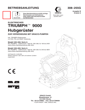Graco 308255b , Elektrischer TRIUMPH 9000 Hubgerüster Bedienungsanleitung | Manualzz Graco 308255b , Elektrischer TRIUMPH 9000 Hubgerüster Bedienungsanleitung | Manualzz