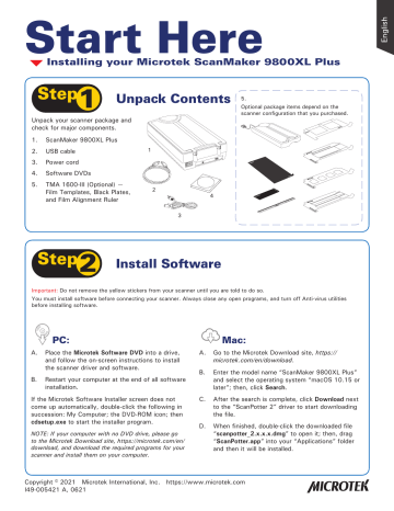 Microtek ScanMaker 9800XL Plus User Manual | Manualzz