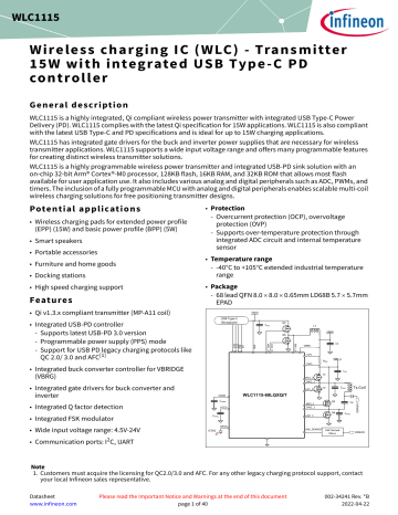 Infineon REFWLCTX15WC1 Evaluation Board Data Sheet | Manualzz Infineon REFWLCTX15WC1 Evaluation Board Data Sheet | Manualzz