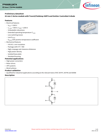 Infineon Ff R Kt Igbt Module Data Sheet Manualzz