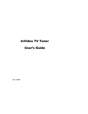 Focus InVideo TV Tuner User Manual | Manualzz Focus InVideo TV Tuner User Manual | Manualzz
