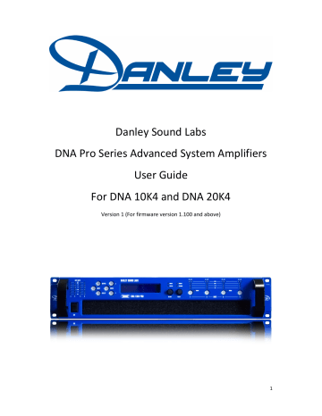 Danley DNA 10K4, DNA 20K4 User Manual | Manualzz