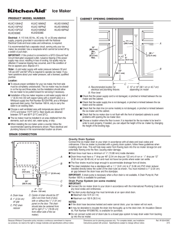 KitchenAid KUID308ESS 17-7/8 in. 35 lbs. Ice Maker Specification | Manualzz KitchenAid KUID308ESS 17-7/8 in. 35 lbs. Ice Maker Specification | Manualzz