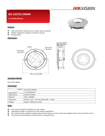 Hikvision DS 1227ZJ DM44 CCTV Accessory Data Sheet Manualzz