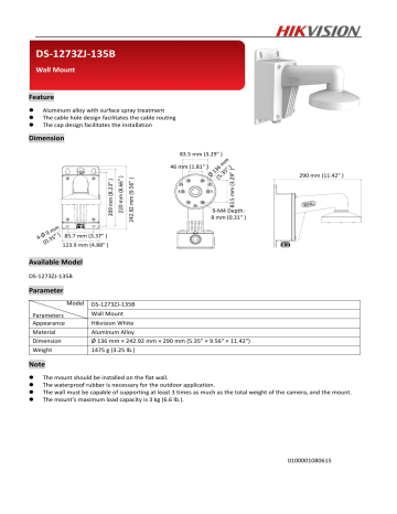 Hikvision Ds Zj B Cctv Accessory Data Sheet Manualzz