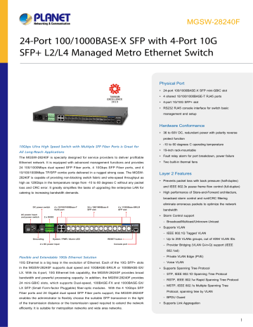 PLANET MGSW 28240F Datasheet Manualzz