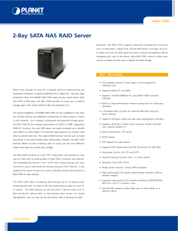 PLANET NAS 7200 Datasheet Manualzz