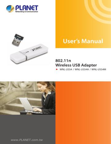 PLANET WNL-U554 User's manual | Manualzz PLANET WNL-U554 User's manual | Manualzz