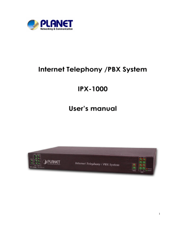 PLANET IPX-1000 User's manual | Manualzz PLANET IPX-1000 User's manual | Manualzz
