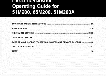 Hitachi 51M200 Television Owner's Manual | Manualzz