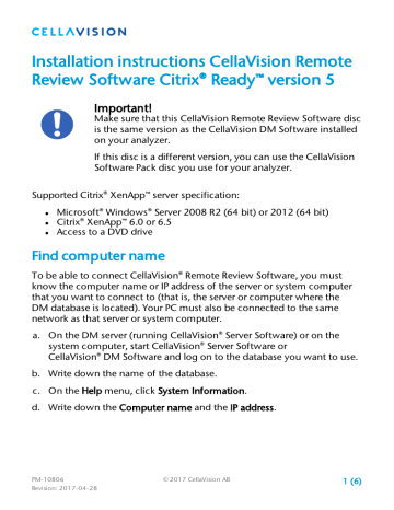 Beckman Coulter CellaVision Installation Instructions | Manualzz Beckman Coulter CellaVision Installation Instructions | Manualzz