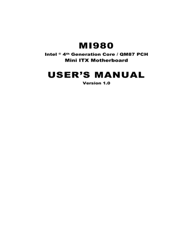 IBASE Technology MI980 Motherboard User's Manual | Manualzz