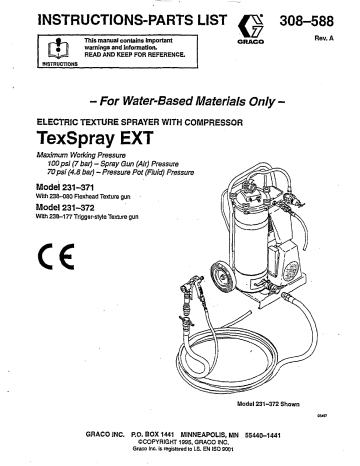 Graco 308588A TexSpray EXT Owner's Manual | Manualzz Graco 308588A TexSpray EXT Owner's Manual | Manualzz
