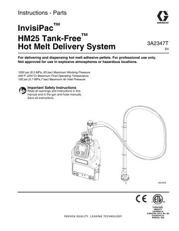 Graco 3A2347T - InvisiPac HM25 Tank-Free Hot Melt Delivery System Instructions | Manualzz Graco 3A2347T - InvisiPac HM25 Tank-Free Hot Melt Delivery System Instructions | Manualzz