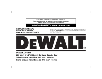 DeWalt DCKTS253D1 20-Volt MAX Lithium-Ion Cordless Circular and Reciprocating Saws Combo Kit (2-Tool) User guide | Manualzz
