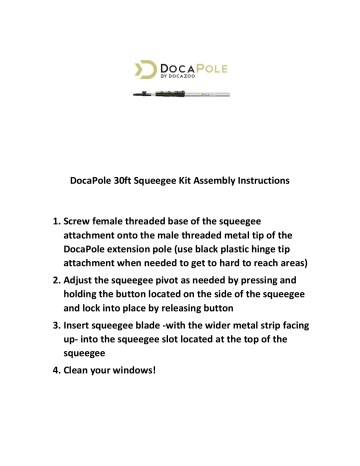 Docapole Dp Squeegee Ft Extension Pole Instructions Manualzz