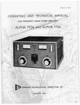 EHRHORN ALPHA 77Dx, ALPHA 77Sx Operating And Technical Manual