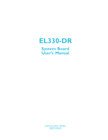 DFI-ITOX EL330-DR User Manual | Manualzz DFI-ITOX EL330-DR User Manual | Manualzz