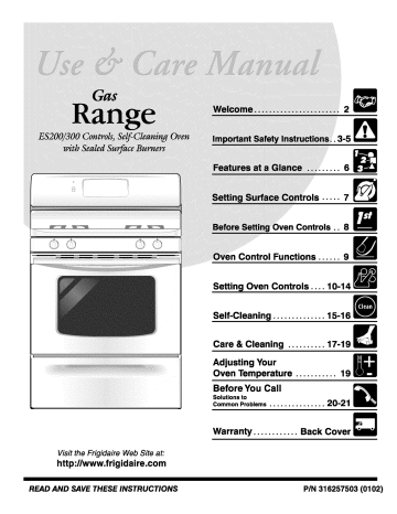 Frigidaire Fgfl Asa Range Owner S Manual Manualzz