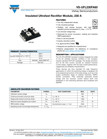 Vishay Vs Ufl Fa Data Sheet Manualzz