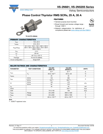 Vishay VS 2N5205 Data Sheet Manualzz