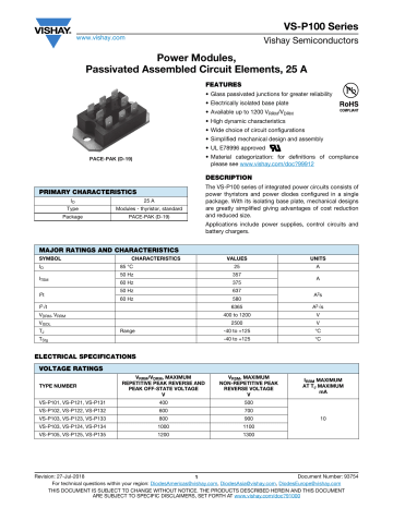 Vishay VS P101 Data Sheet Manualzz