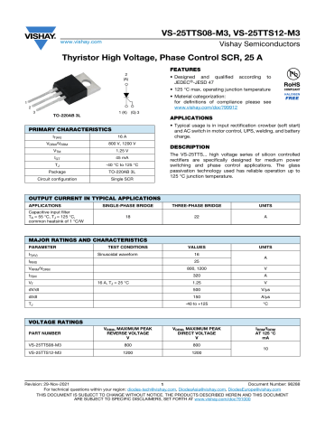 Vishay Vs Tts M Data Sheet Manualzz