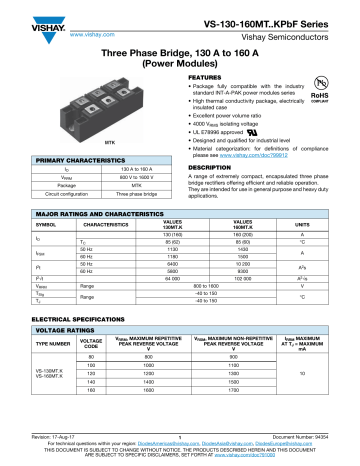 Vishay Vs Mt Kpbf Data Sheet Manualzz