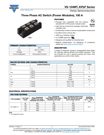 Vishay Vs Mt Kpbf Data Sheet Manualzz