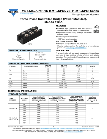 Vishay VS 111MT100KPBF Data Sheet Manualzz