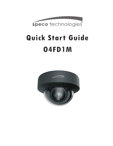 Speco O Fd M Mp Flexible Intensifier Ip Dome Camera Quick Start Guide