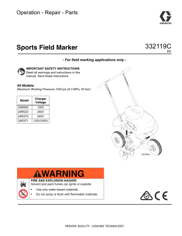 Graco 332119C - Sports Field Marker Owner's Manual | Manualzz Graco 332119C - Sports Field Marker Owner's Manual | Manualzz