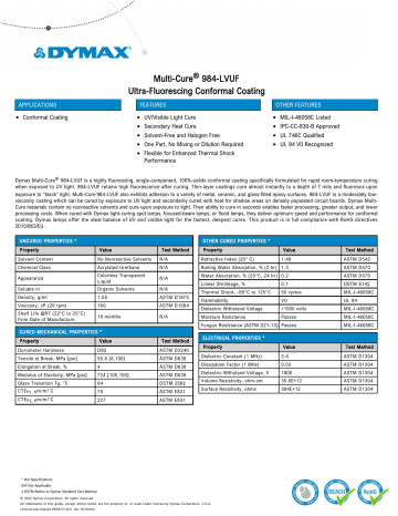 Dymax Lvuf Datasheet Manualzz