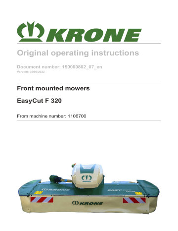 Krone BA EasyCut F 320 gez. Operating Instructions | Manualzz Krone BA EasyCut F 320 gez. Operating Instructions | Manualzz