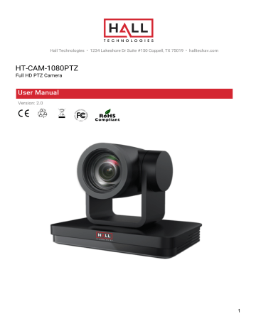 Hall Technologies HT-CAM-1080PTZ Owner's Manual | Manualzz Hall Technologies HT-CAM-1080PTZ Owner's Manual | Manualzz