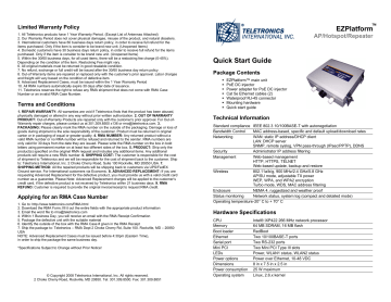 Teletronics EZPlatform User Guide Manualzz