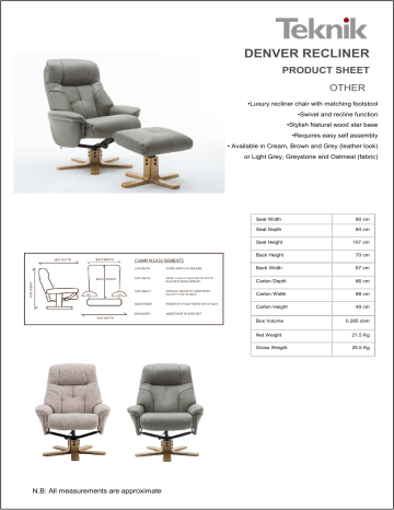 Teknik 6960 Denver Luxury Recliner Assembly Instructions Manualzz