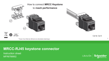 Schneider Electric MRCC-RJ45 Keystone connector - Cabling Instruction Sheet | Manualzz Schneider Electric MRCC-RJ45 Keystone connector - Cabling Instruction Sheet | Manualzz