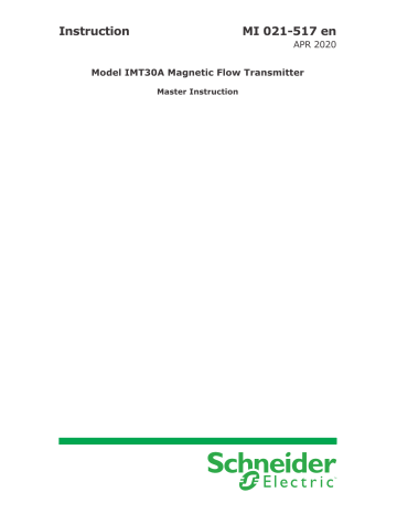 Schneider Electric Model IMT30A Magnetic Flow Signal Converter. Master Instruction Sheet | Manualzz Schneider Electric Model IMT30A Magnetic Flow Signal Converter. Master Instruction Sheet | Manualzz